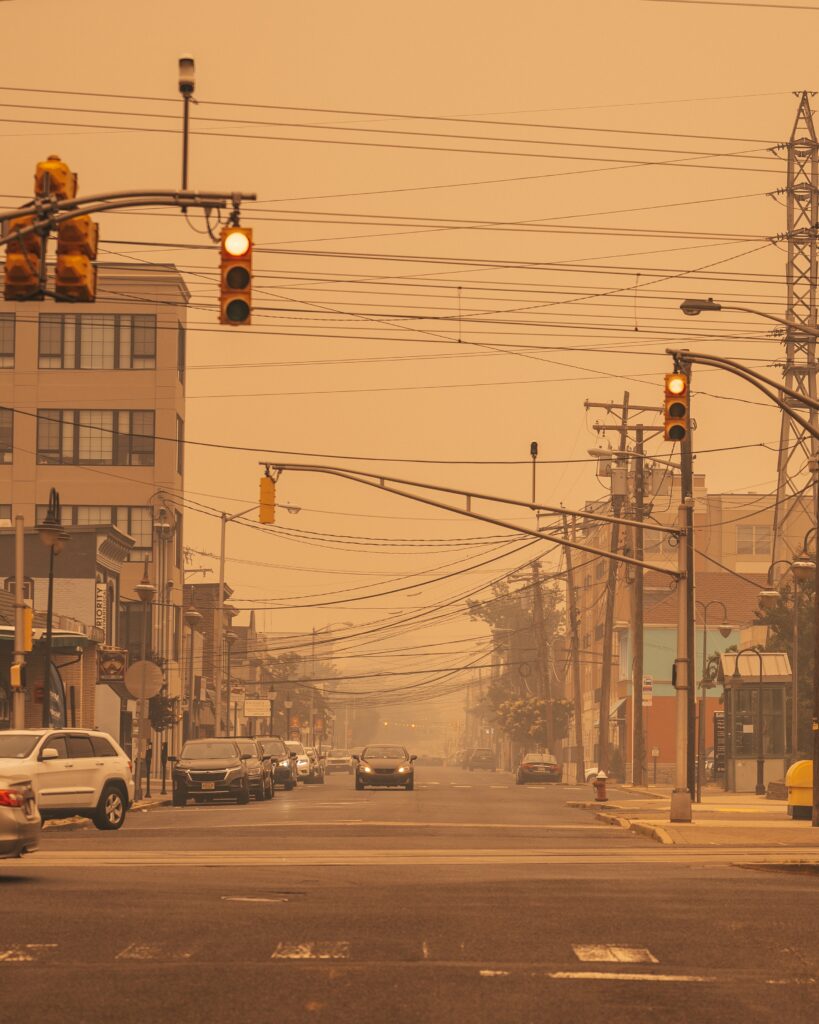 Red Bank, NJ, during the recent wildfires.