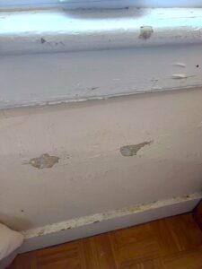 Lead paint chipping under window